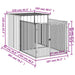 Dog House with Run Light Grey 110x201x110 Cm Galvanised