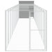 Dog House With Run Light Grey 165x1271x181 Cm Galvanised