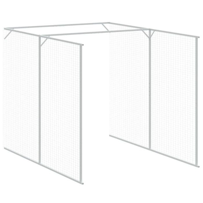 Dog House With Run Light Grey 165x1271x181 Cm Galvanised