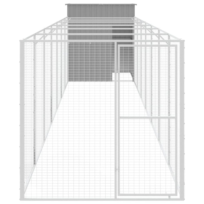 Dog House With Run Light Grey 165x863x181 Cm Galvanised
