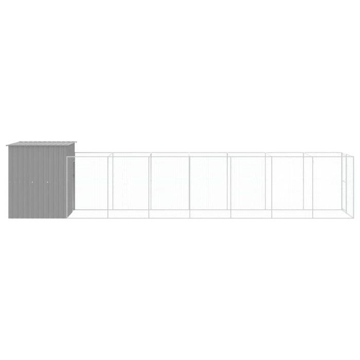 Dog House With Run Light Grey 165x863x181 Cm Galvanised