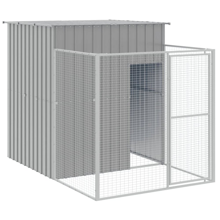 Dog House With Run Light Grey 165x863x181 Cm Galvanised