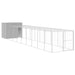 Dog House With Run Light Grey 214x1069x181 Cm Galvanised