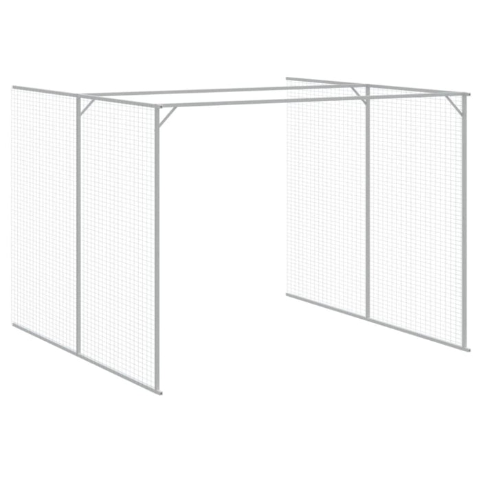 Dog House With Run Light Grey 214x1069x181 Cm Galvanised