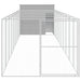 Dog House With Run Light Grey 214x1069x181 Cm Galvanised