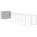 Dog House With Run Light Grey 214x1069x181 Cm Galvanised