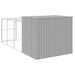 Dog House With Run Light Grey 214x457x181 Cm Galvanised