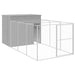 Dog House With Run Light Grey 214x457x181 Cm Galvanised
