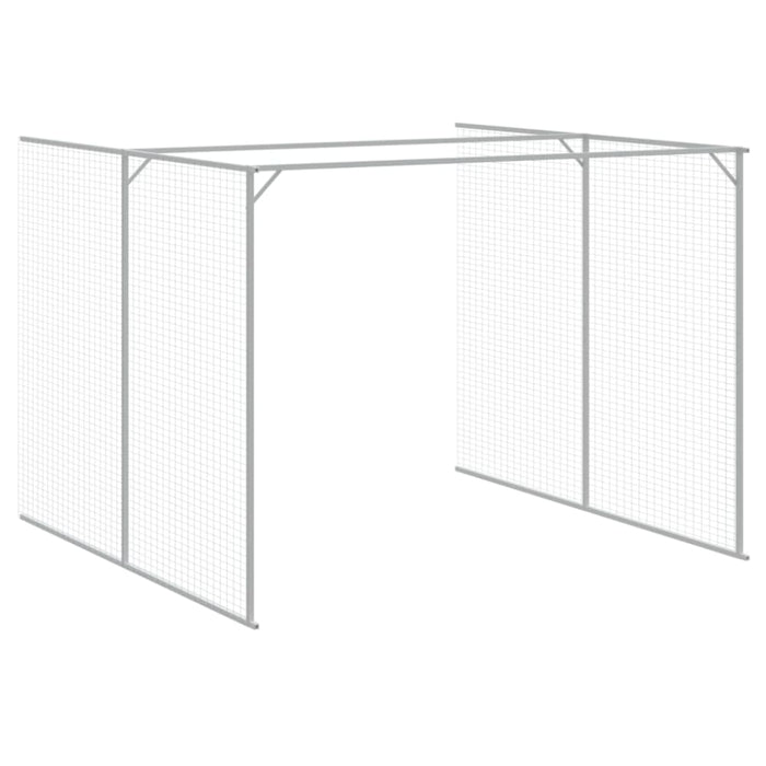 Dog House With Run Light Grey 214x865x181 Cm Galvanised