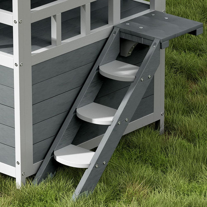 Cat House Outdoor Wooden Shelter Rabbit Hutch Condo Small