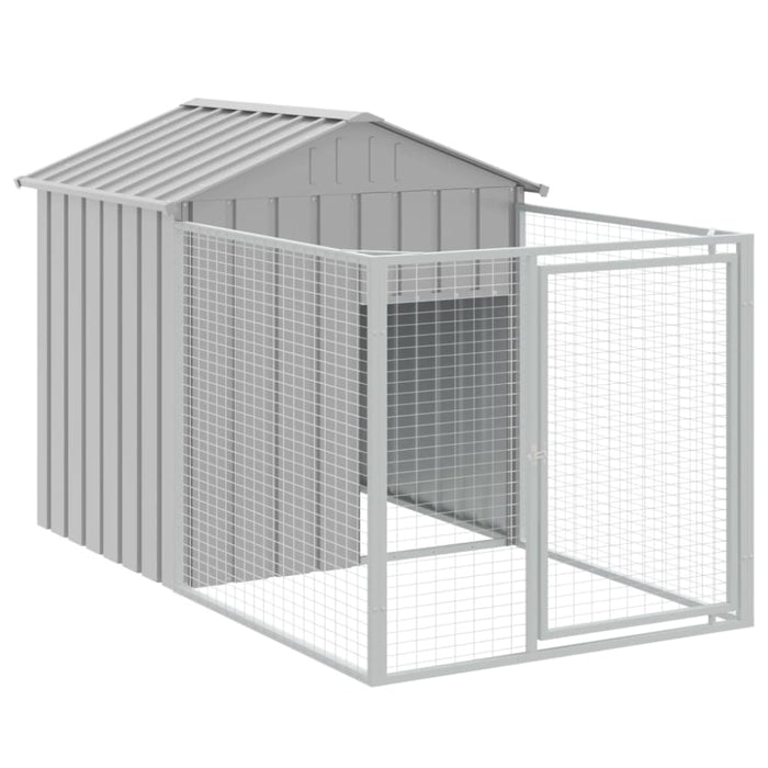 Dog House With Roof Light Grey 117x1017x123 Cm Galvanised