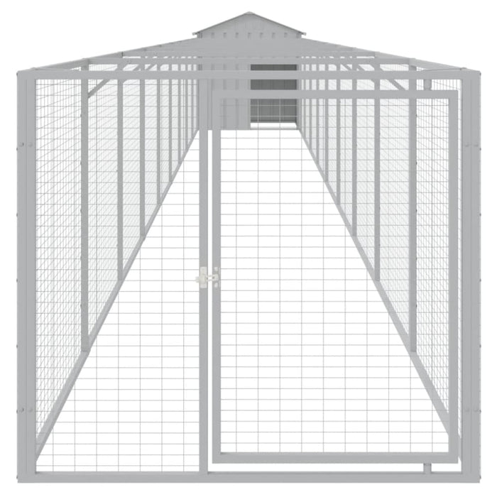 Dog House With Roof Light Grey 117x1017x123 Cm Galvanised