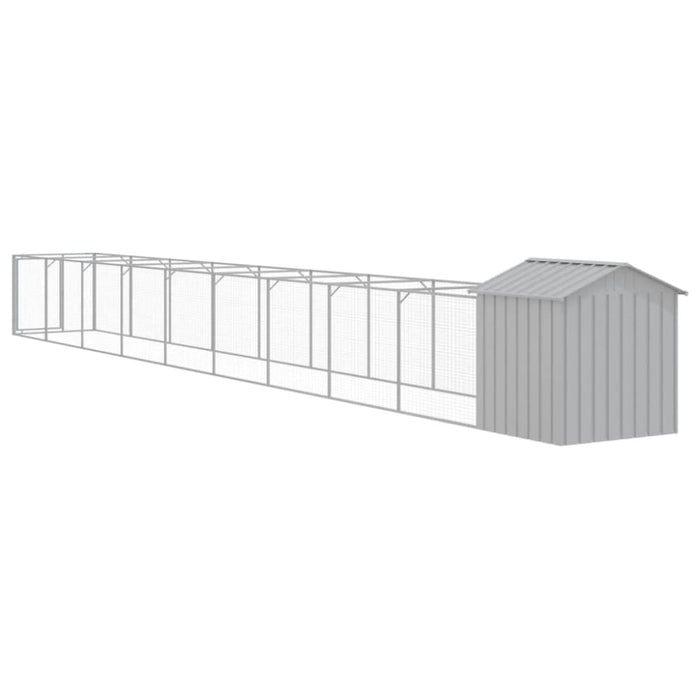Dog House With Roof Light Grey 117x1017x123 Cm Galvanised