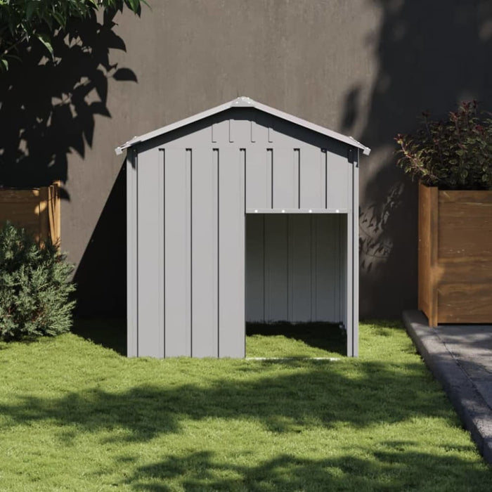 Dog House with Roof Light Grey 117x103x123 Cm Galvanised
