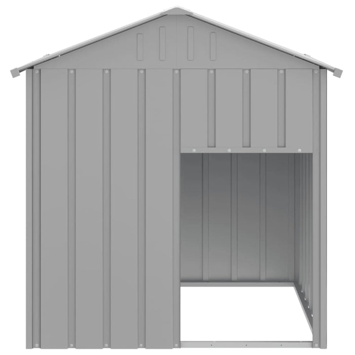 Dog House with Roof Light Grey 117x103x123 Cm Galvanised