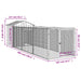 Dog House With Roof Light Grey 117x405x123 Cm Galvanised