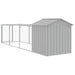 Dog House With Roof Light Grey 117x405x123 Cm Galvanised