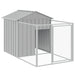 Dog House With Roof Light Grey 117x405x123 Cm Galvanised