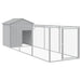 Dog House With Roof Light Grey 117x405x123 Cm Galvanised