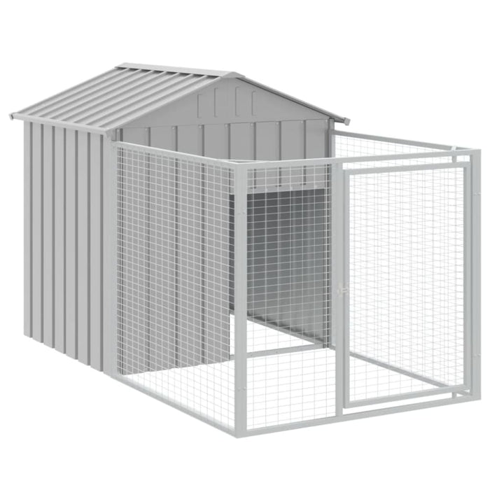Dog House With Roof Light Grey 117x609x123 Cm Galvanised