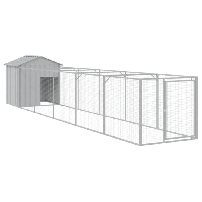 Dog House With Roof Light Grey 117x609x123 Cm Galvanised