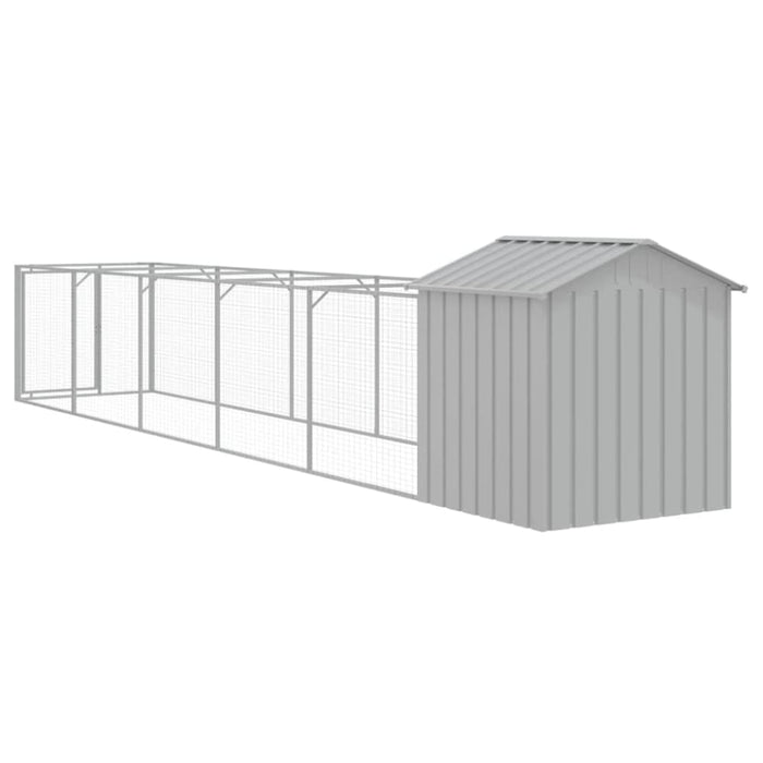 Dog House With Roof Light Grey 117x609x123 Cm Galvanised