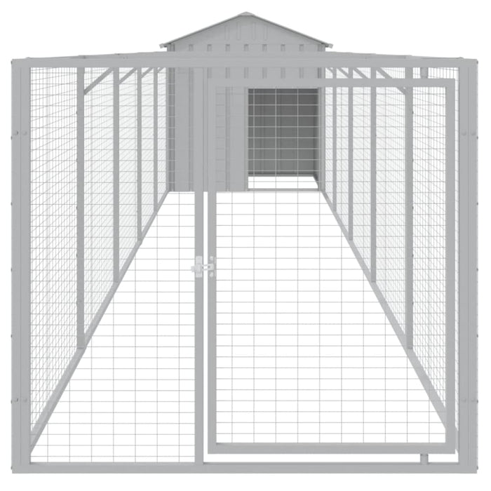 Dog House With Roof Light Grey 117x609x123 Cm Galvanised