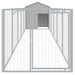 Dog House With Roof Light Grey 117x609x123 Cm Galvanised