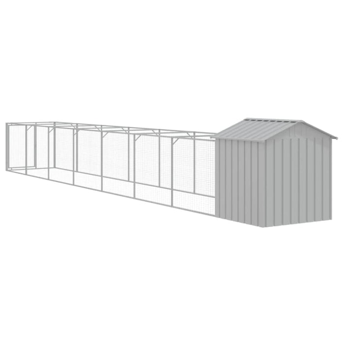 Dog House With Roof Light Grey 117x813x123 Cm Galvanised