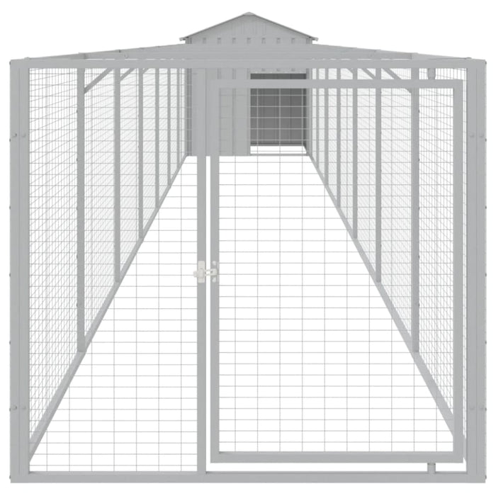 Dog House With Roof Light Grey 117x813x123 Cm Galvanised