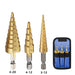 Hss Straight Fluted Pagoda Step Drill Set 3pcs with Cloth