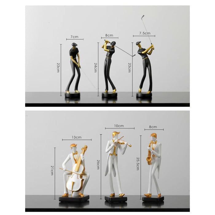 Human Statue Resin Art Golf Sculpture Office Decor Modern