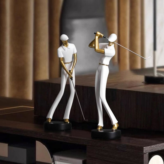 Human Statue Resin Art Golf Sculpture Office Decor Modern