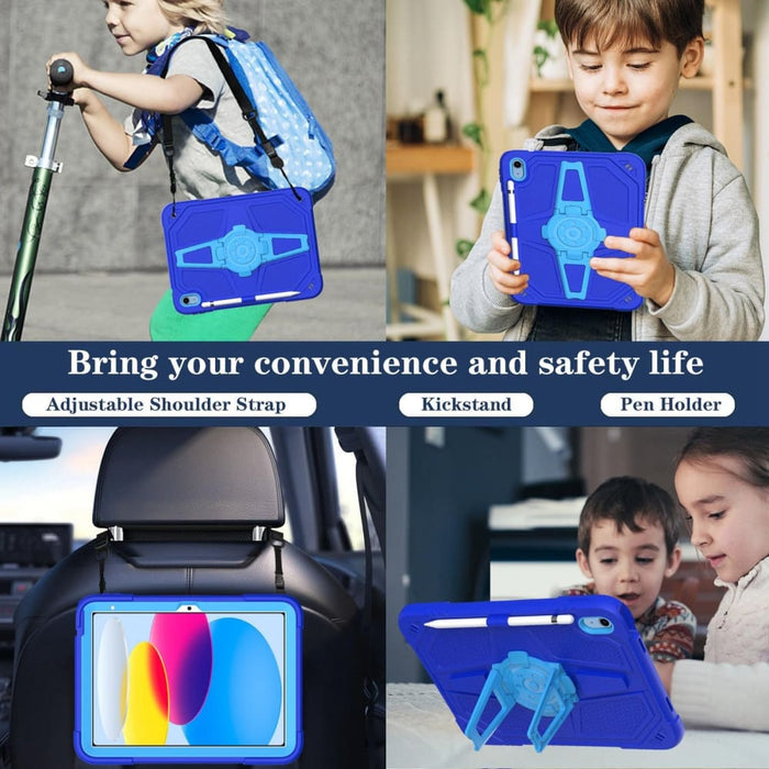 Hybrid Silicone Tablet Case With Shoulder Strap For Ipad