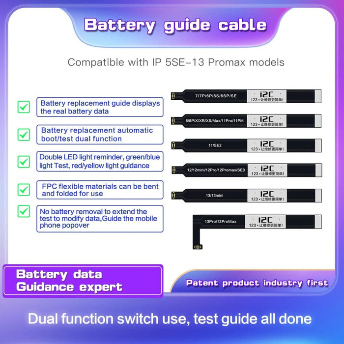 I2c Battery Boot Strap Test Flex Cable For Iphone 13 Pro/13