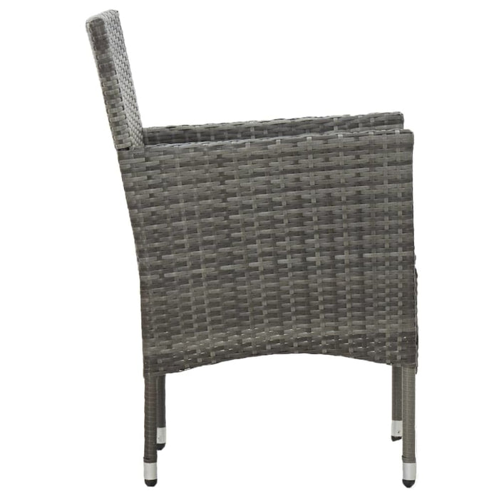 Idaxl Garden Dining Chairs 2 Pcs Poly Rattan Grey Alonb