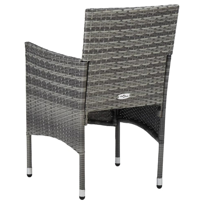 Idaxl Garden Dining Chairs 2 Pcs Poly Rattan Grey Alonb