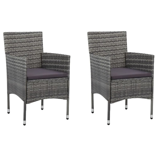 Idaxl Garden Dining Chairs 2 Pcs Poly Rattan Grey Alonb