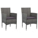 Idaxl Garden Dining Chairs 2 Pcs Poly Rattan Grey Alonb