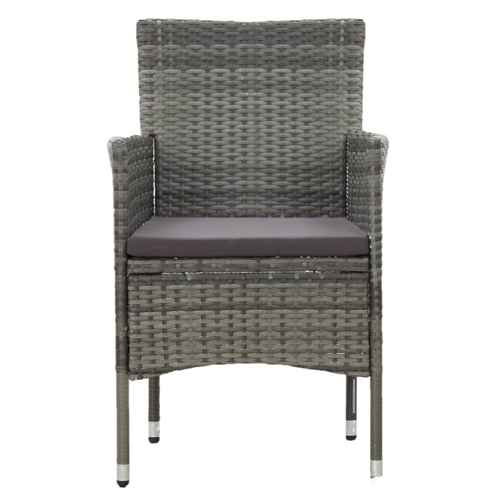 Idaxl Garden Dining Chairs 2 Pcs Poly Rattan Grey Alonb
