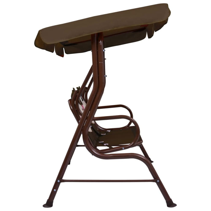 Idaxl Kids Swing Bench Brown 115x75x110 Cm Fabric Anbki
