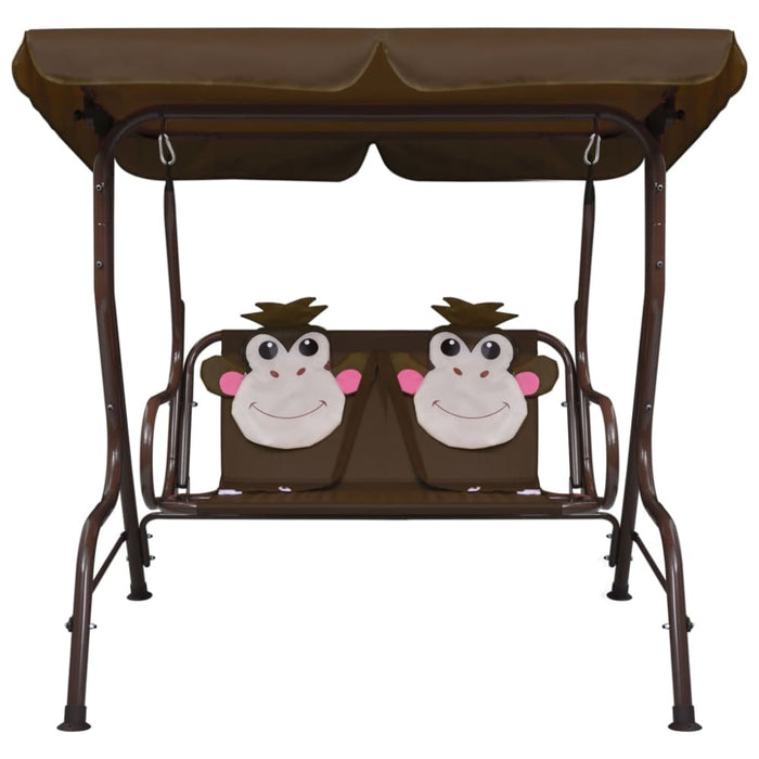 Idaxl Kids Swing Bench Brown 115x75x110 Cm Fabric Anbki