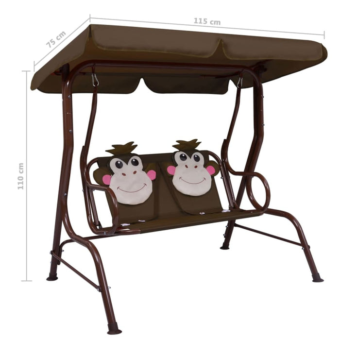 Idaxl Kids Swing Bench Brown 115x75x110 Cm Fabric Anbki