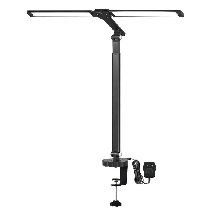 Goslash Picks Double Head Led Desk Lamp Dimmable With Clamp