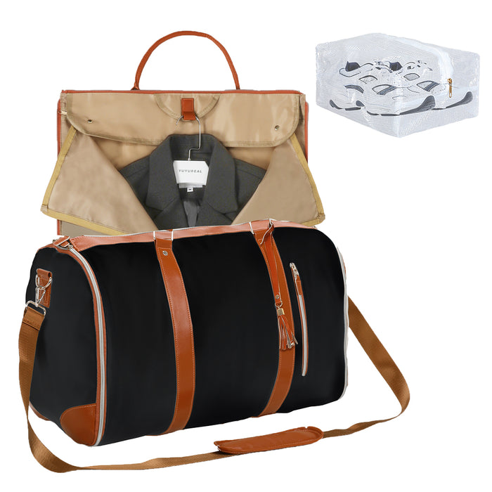 Goslash Picks Garment Bags 2 In 1 Hanging Suit Bag Black