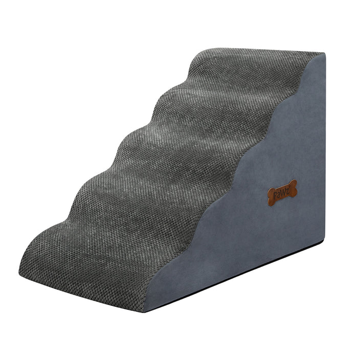 Goslash Picks 5 Steps Pet Stairs Dog Ramp High Density Foam Grey