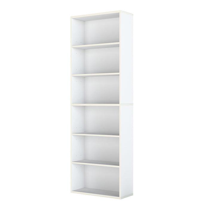 Goslash Picks 6 Tier Book Shelf Adjustable Shelves White