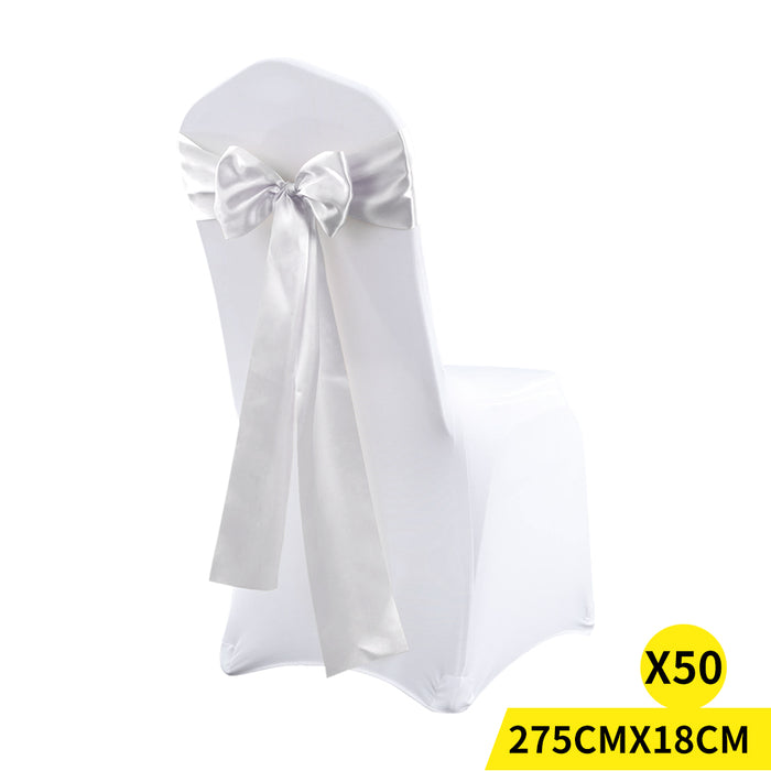 Goslash Picks 50X Satin Chair Sashes Cloth Cover Wedding