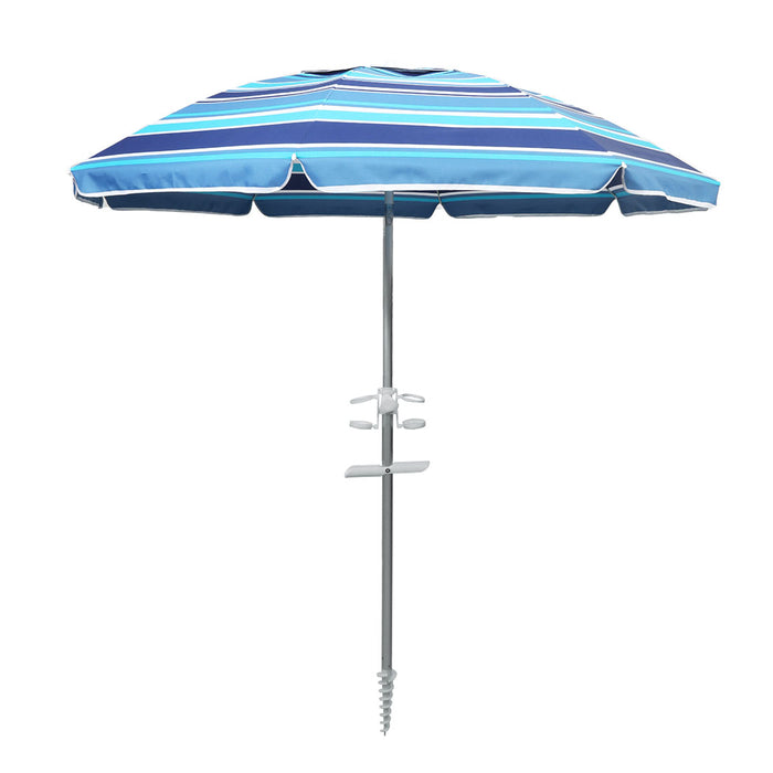 2.2M Outdoor Beach Umbrellas Sand Blue
