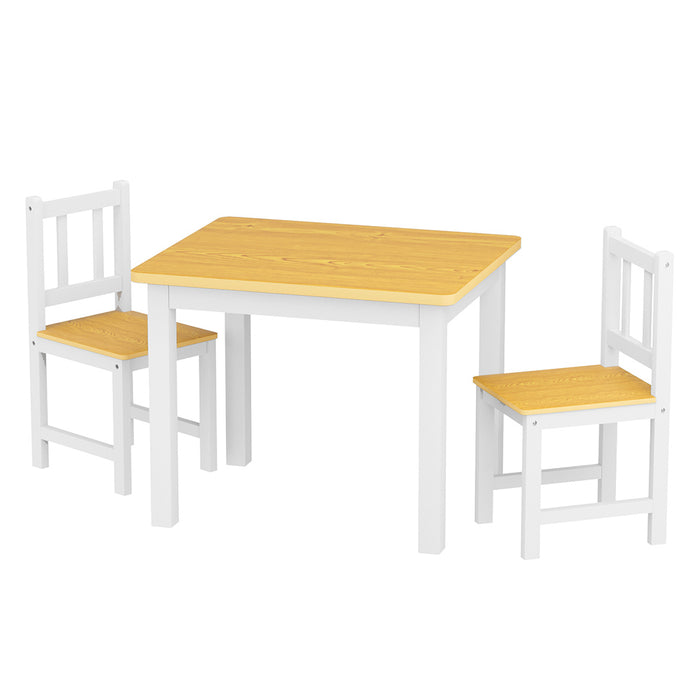 Goslash Picks Kids Table And Chairs Set Wooden 3Pcs Study Play